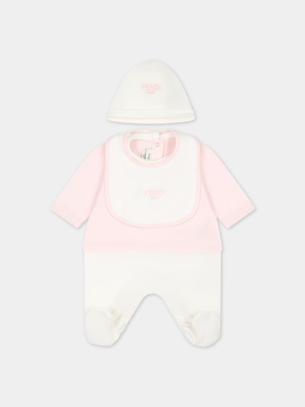 Pink set for baby girl with logo